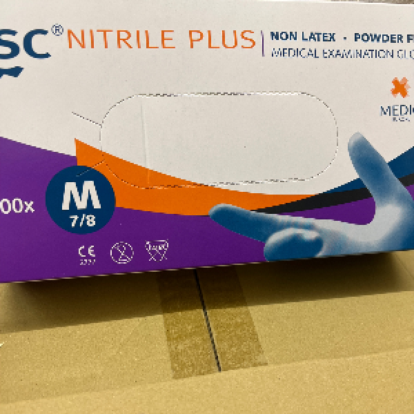 Nitrilhandskar Plus, Blå storlek M, 100-pack